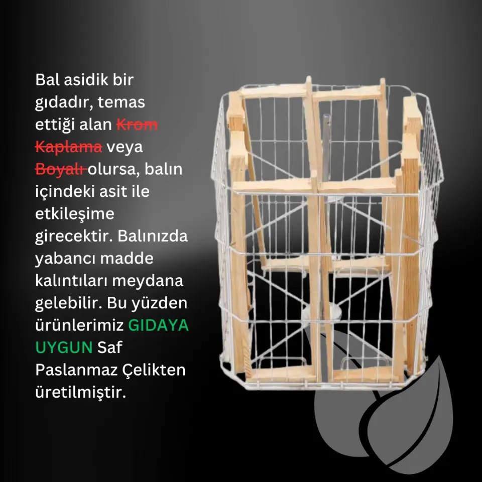 4 Çerçeveli Manuel Bal Süzme Makinesi Dadant AISI 304